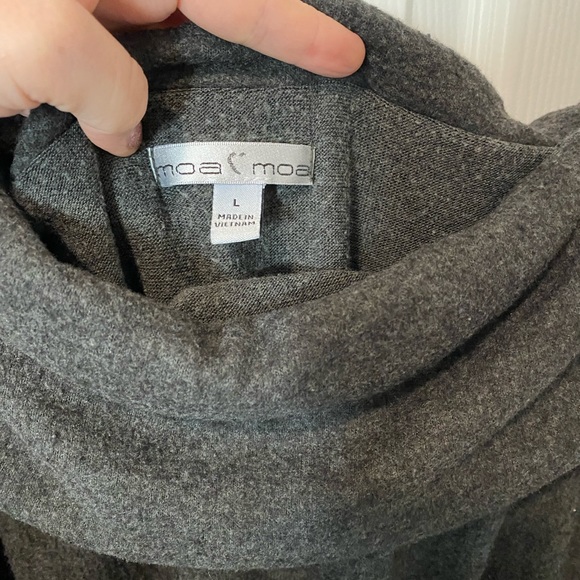 Moa Moa Dark Gray Off the Shoulder Sweater - Picture 2 of 2